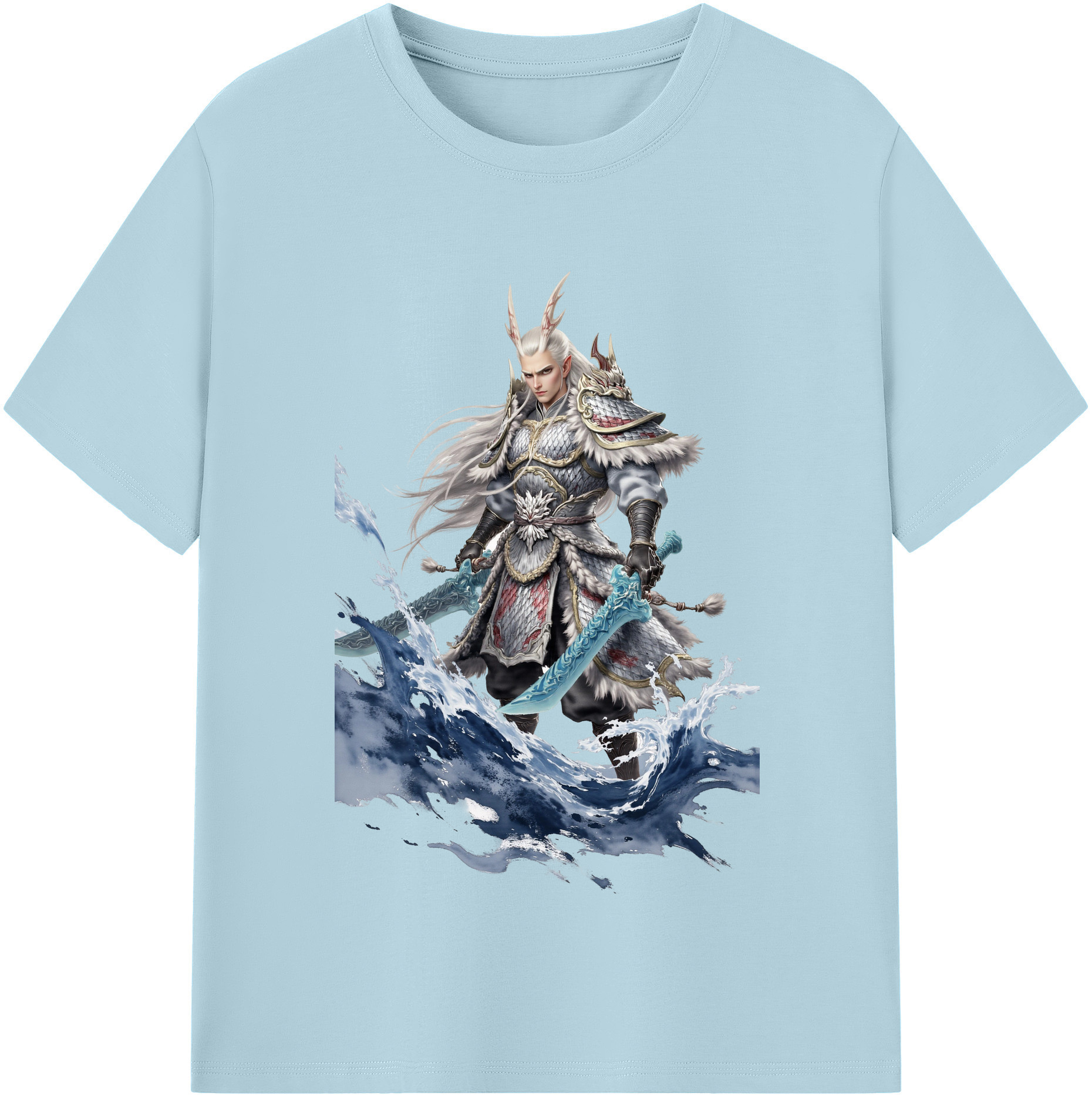 （画像用） Ne Zha 2 ナタ 魔童の大暴れ 綿100％半袖Tシャツ（フロントプリント）